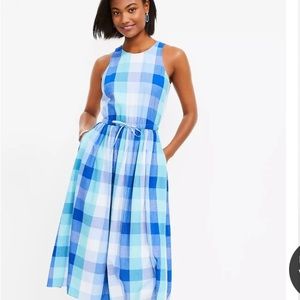 Ann Taylor Loft Midi Fit and Flair lightweight dress size M